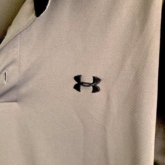 Excellent Condition! Under Armour Dark Gray Button Polo- Small - Picture 2 of 9
